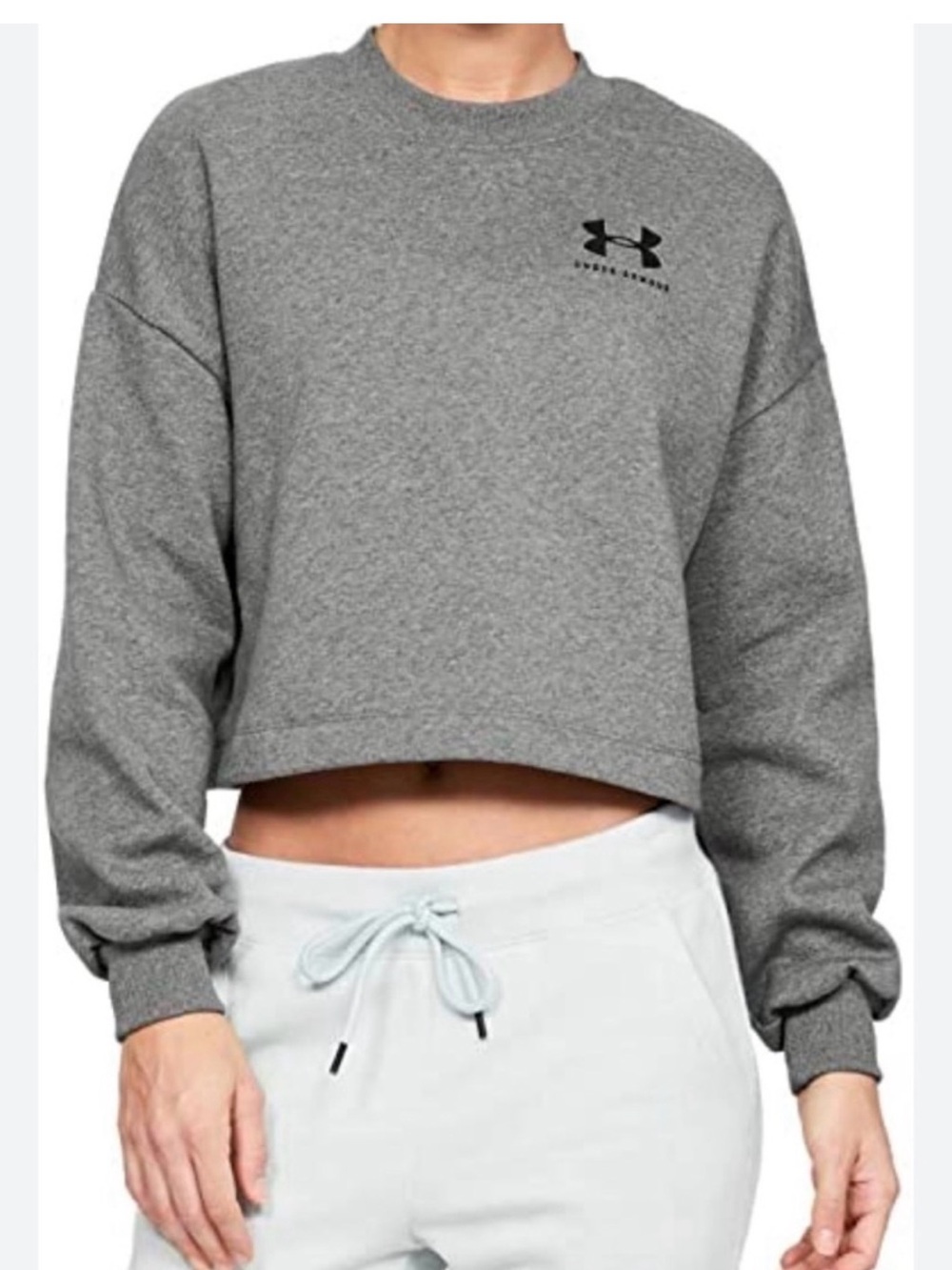 Under Armour Women's Heather Grey Cropped Crew Sweatshirt